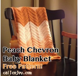Peach Chevron Baby Blanket – Free Pattern